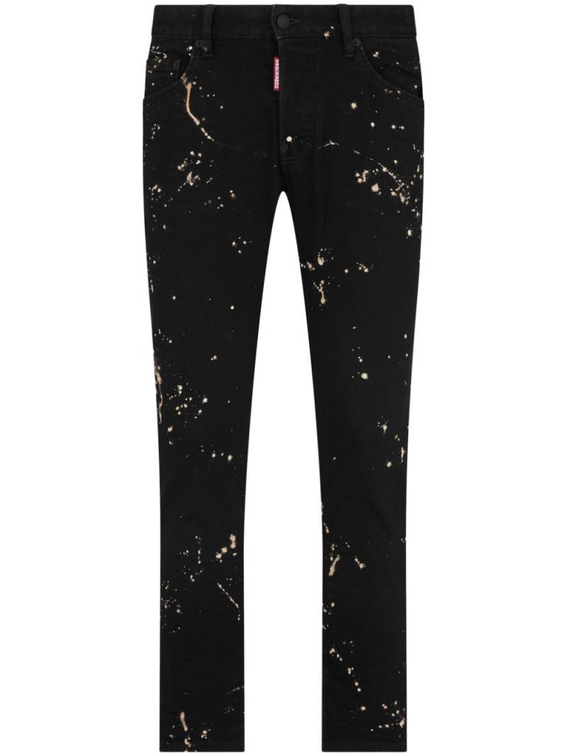 Dsquared2 Tidy Biker paint-splatter skinny jeans - Black von Dsquared2