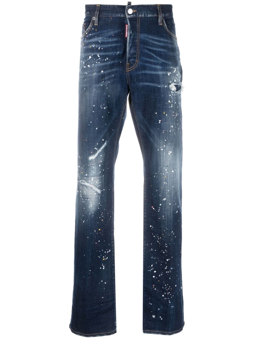 Dsquared2 Twimphony paint-splatter straight-leg jeans - Blue von Dsquared2