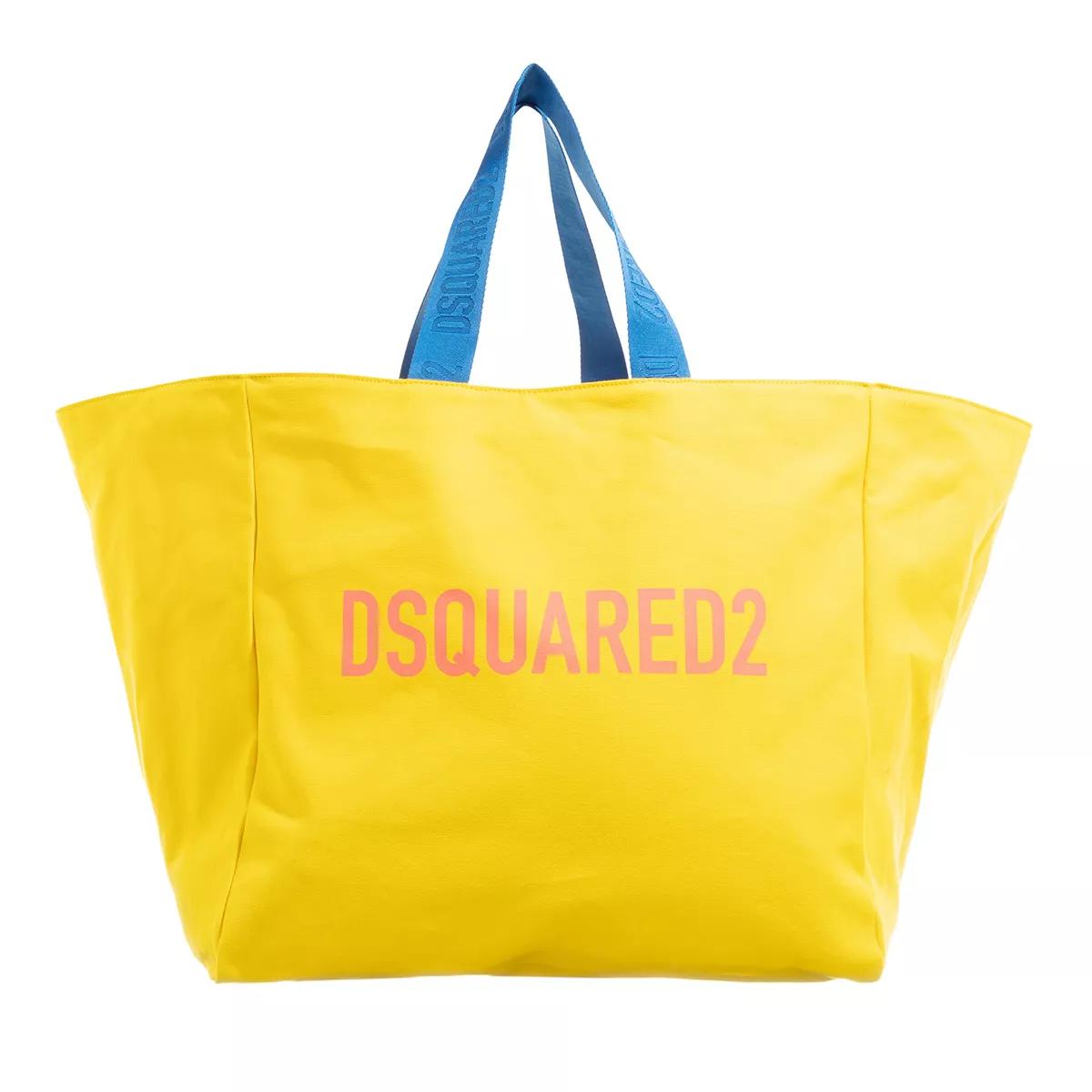 Dsquared2 Umhängetasche - Maxi Shopper Canvas - Gr. unisize - in Gelb - für Damen von Dsquared2