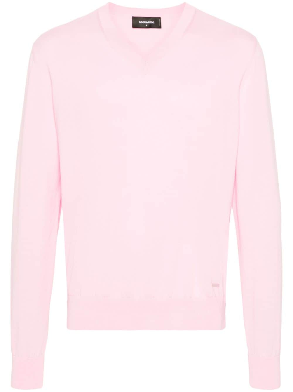 Dsquared2 V-neck cotton jumper - Pink von Dsquared2
