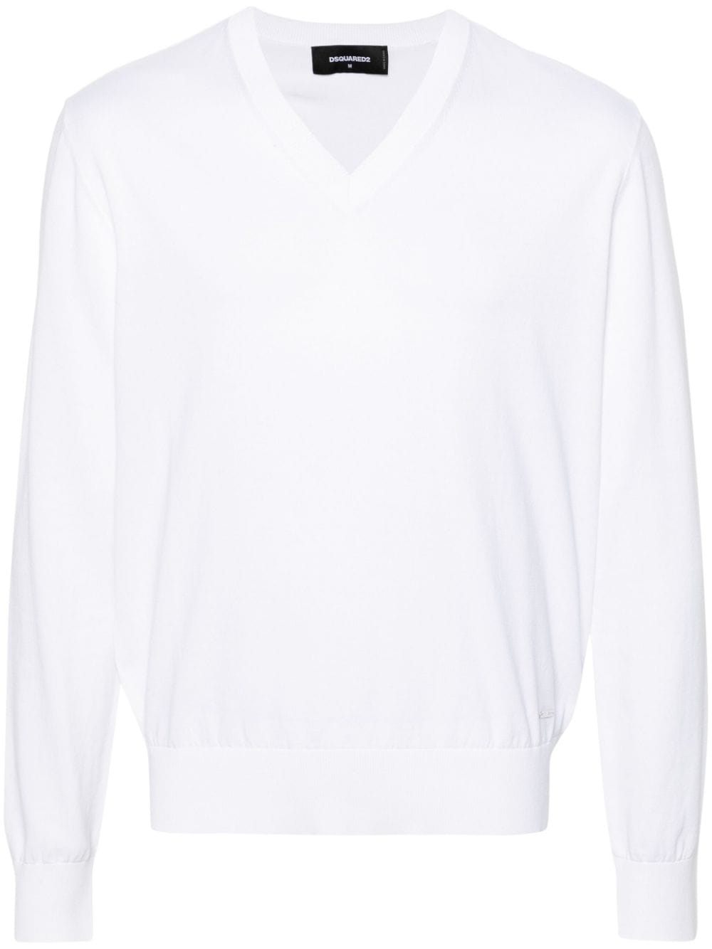 Dsquared2 V-neck cotton jumper - White von Dsquared2