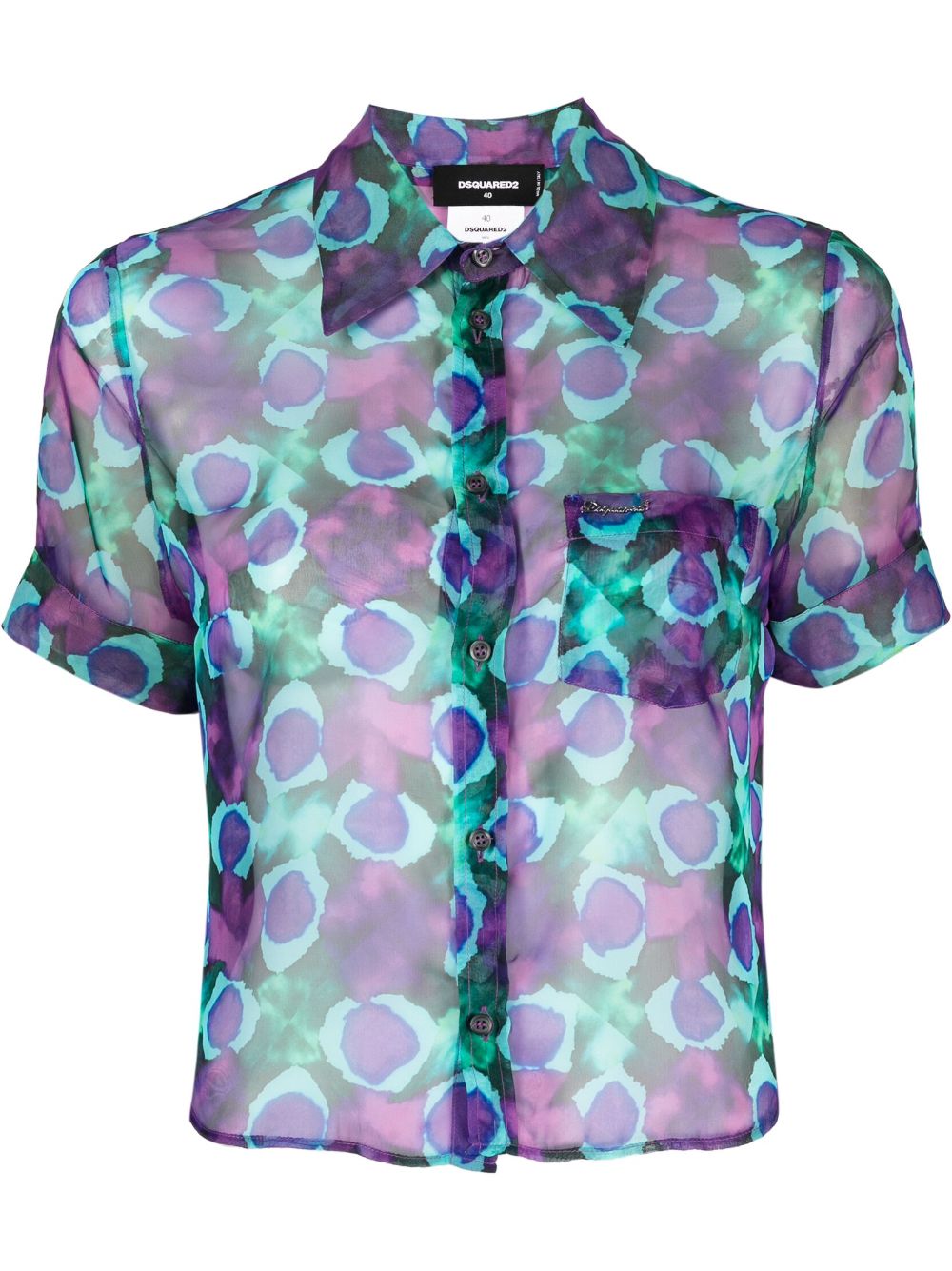 Dsquared2 abstract flower-print short-sleeve shirt - Purple von Dsquared2