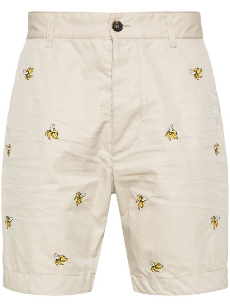 Dsquared2 banana-embroidered Bermuda shorts - Neutrals von Dsquared2