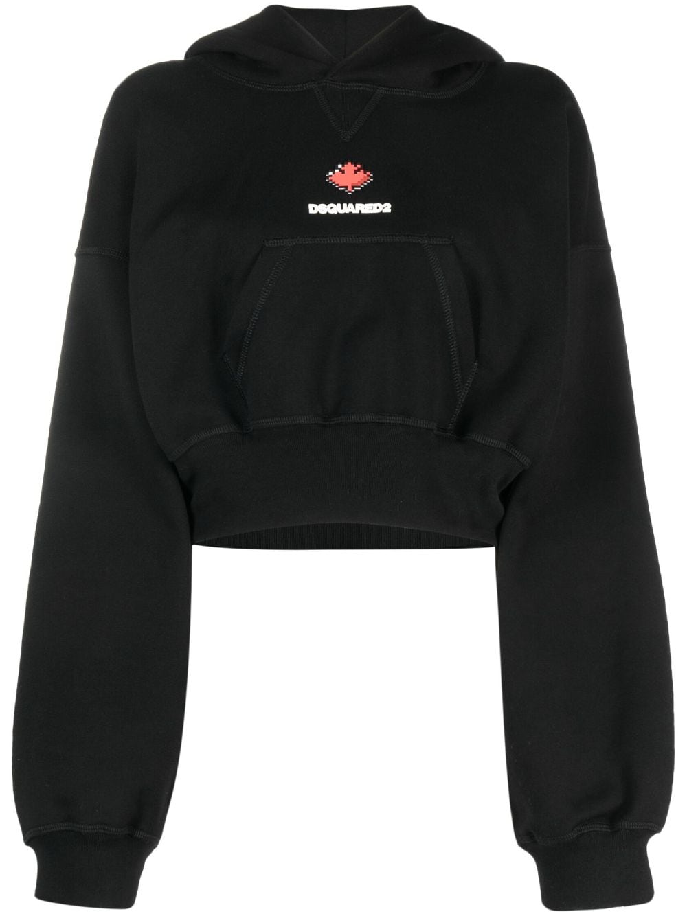 Dsquared2 baseball-cap cotton cropped hoodie - Black von Dsquared2