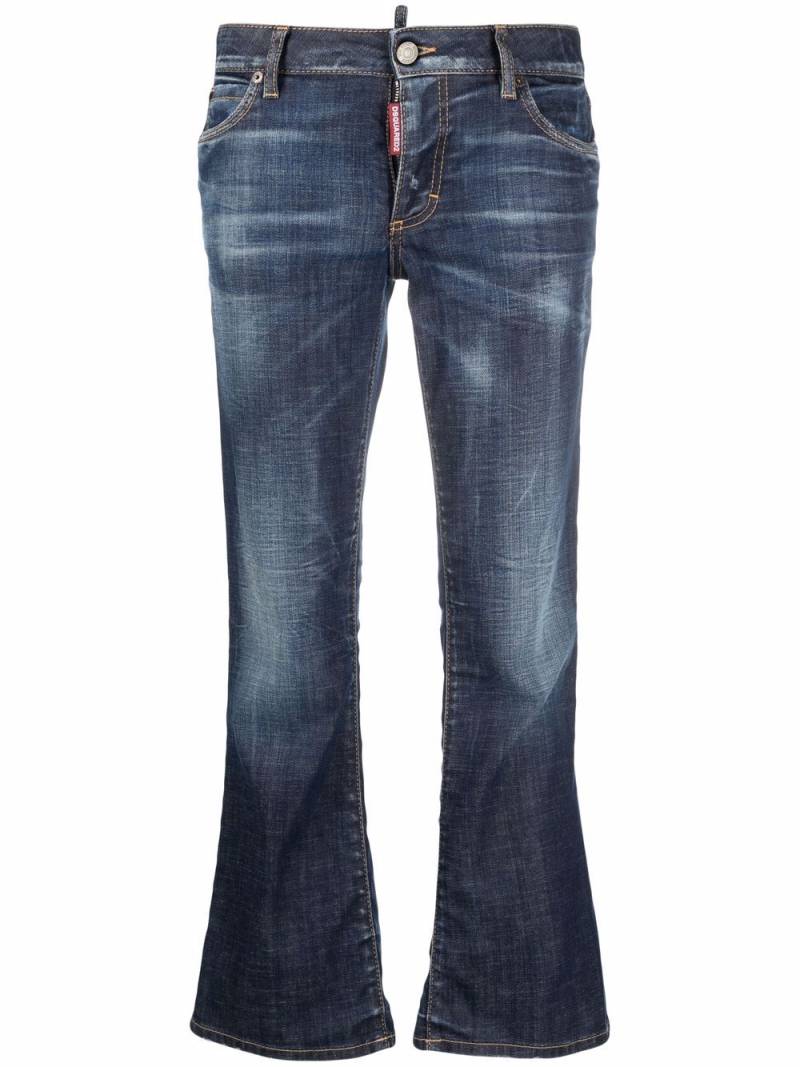 Dsquared2 bleach-effect distressed kick-flare cropped jeans - Blue von Dsquared2
