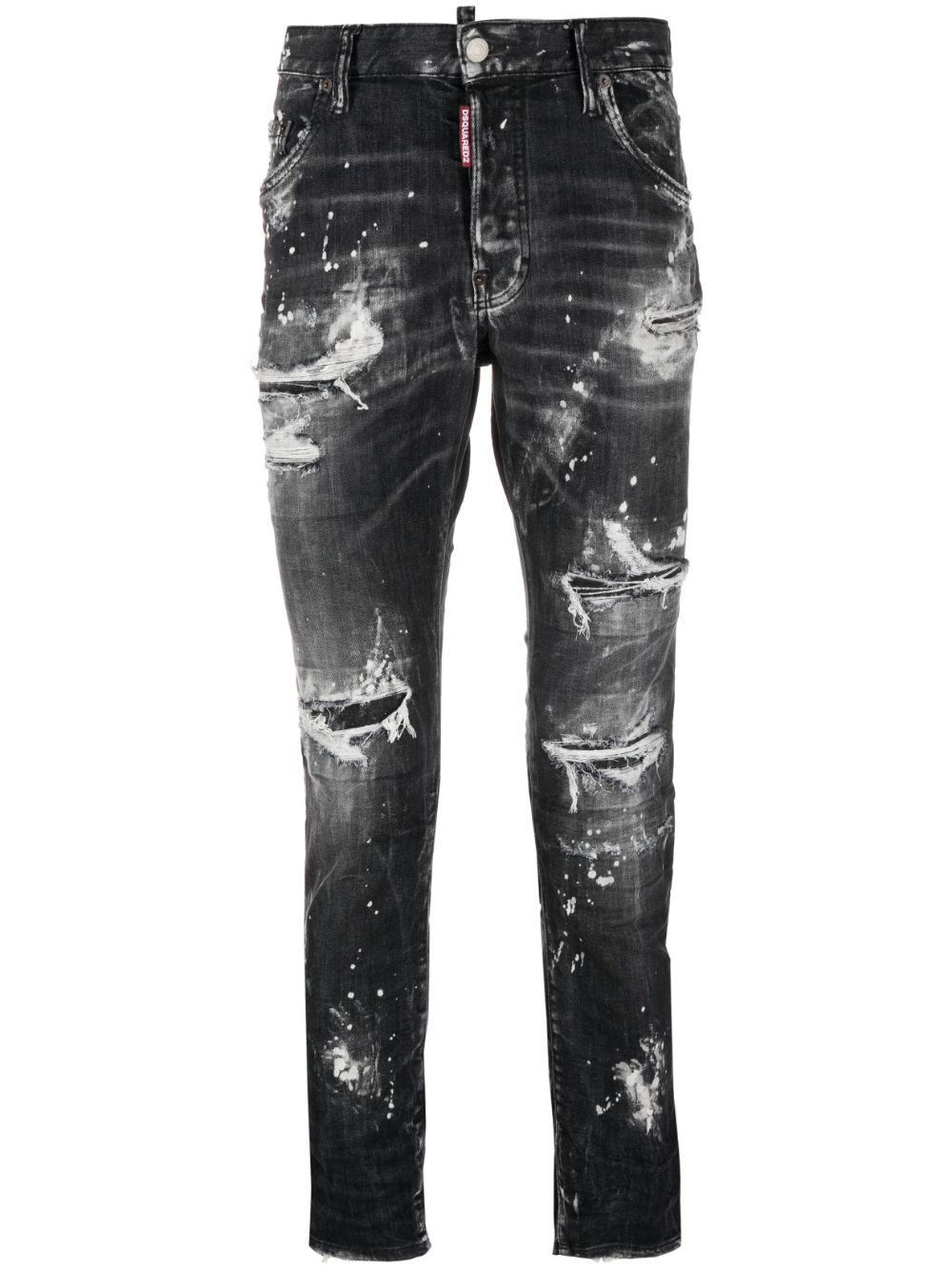 Dsquared2 bleached-finish cotton jeans - Black von Dsquared2