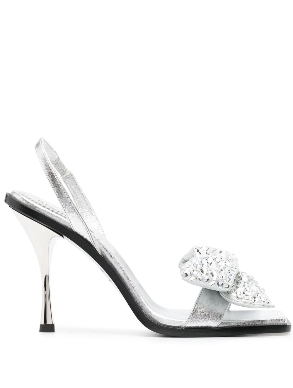 Dsquared2 bow-detail sqaure-toe sandals - Silver von Dsquared2