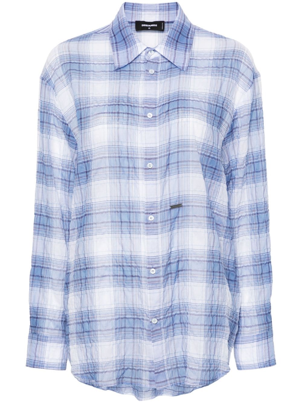 Dsquared2 checked crinkled shirt - Blue von Dsquared2