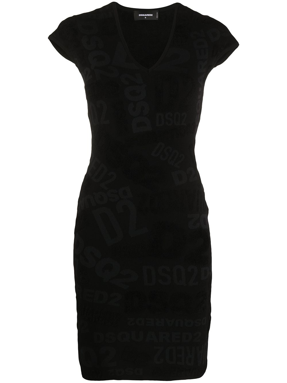 Dsquared2 chenille logo print dress - Black von Dsquared2