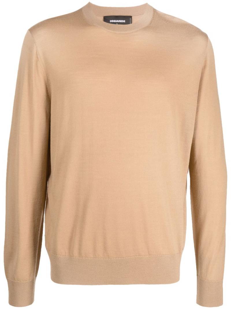 Dsquared2 crew neck wool sweater - Neutrals von Dsquared2