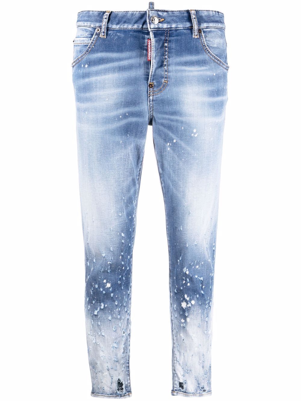 Dsquared2 cropped distressed-effect skinny jeans - Blue von Dsquared2