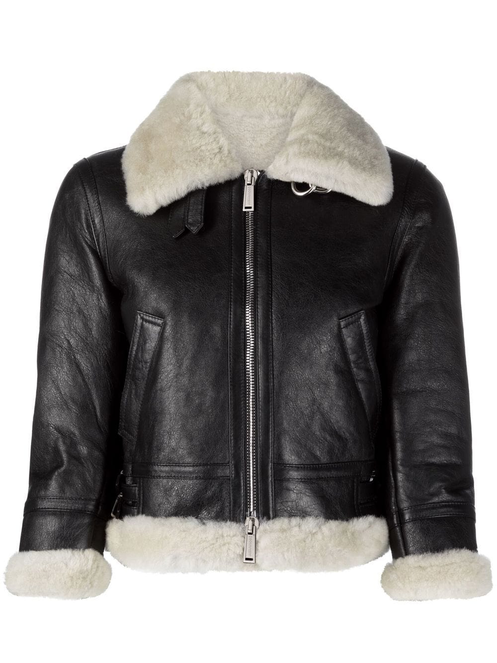Dsquared2 cropped shearling jacket - Black von Dsquared2