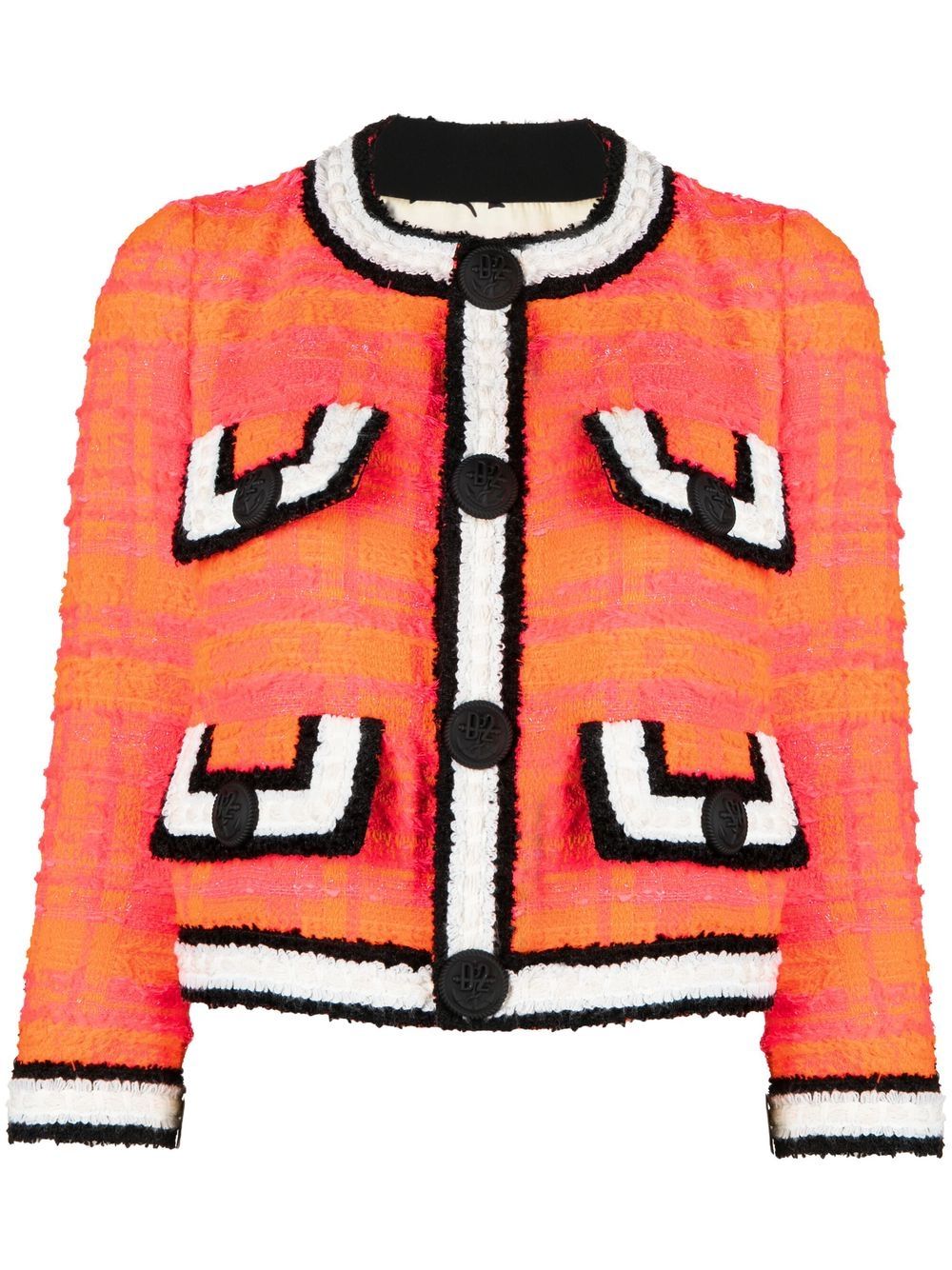 Dsquared2 cropped tweed buttoned jacket - Pink von Dsquared2