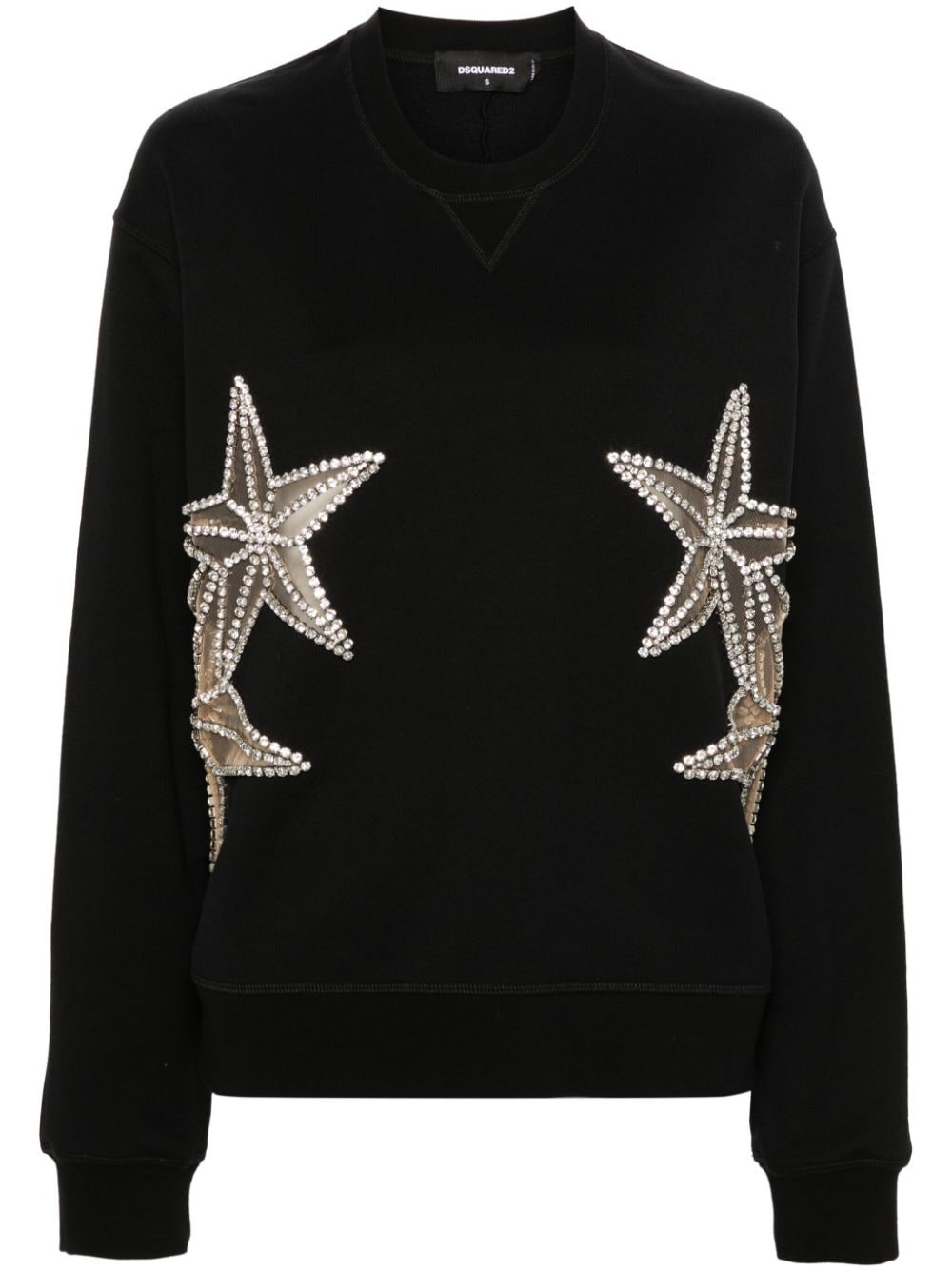 Dsquared2 crystal-embellished cotton sweatshirt - Black von Dsquared2