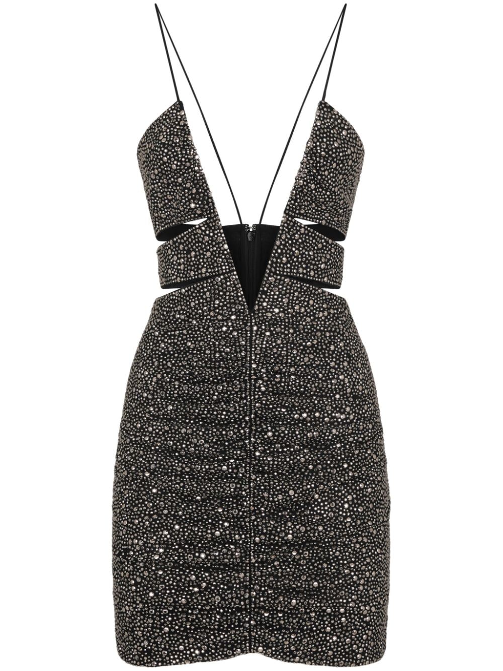 Dsquared2 crystal-embellished ruched minidress - Black von Dsquared2