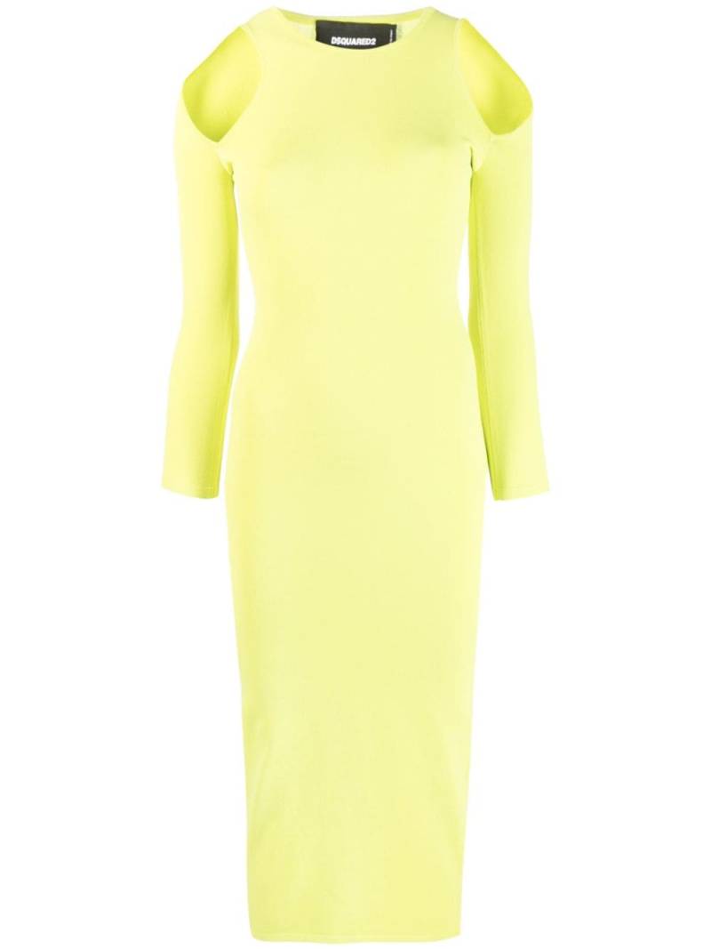 Dsquared2 cut-out detail midi dress - Green von Dsquared2