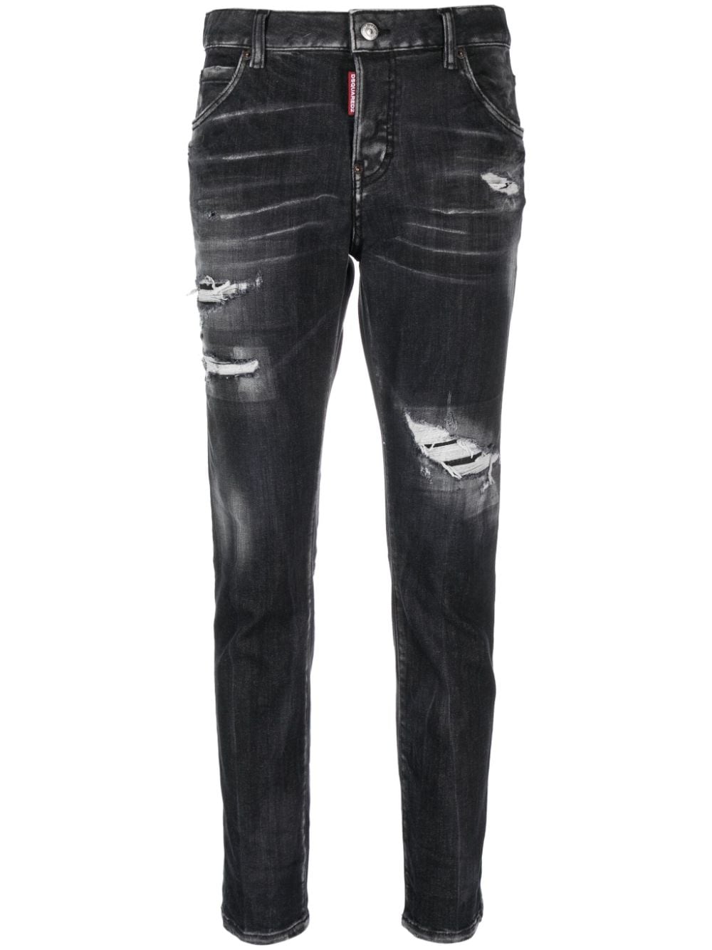 Dsquared2 distressed cropped skinny jeans - Black von Dsquared2