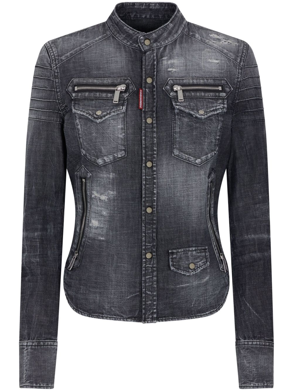 Dsquared2 distressed-effect denim shirt - Black von Dsquared2