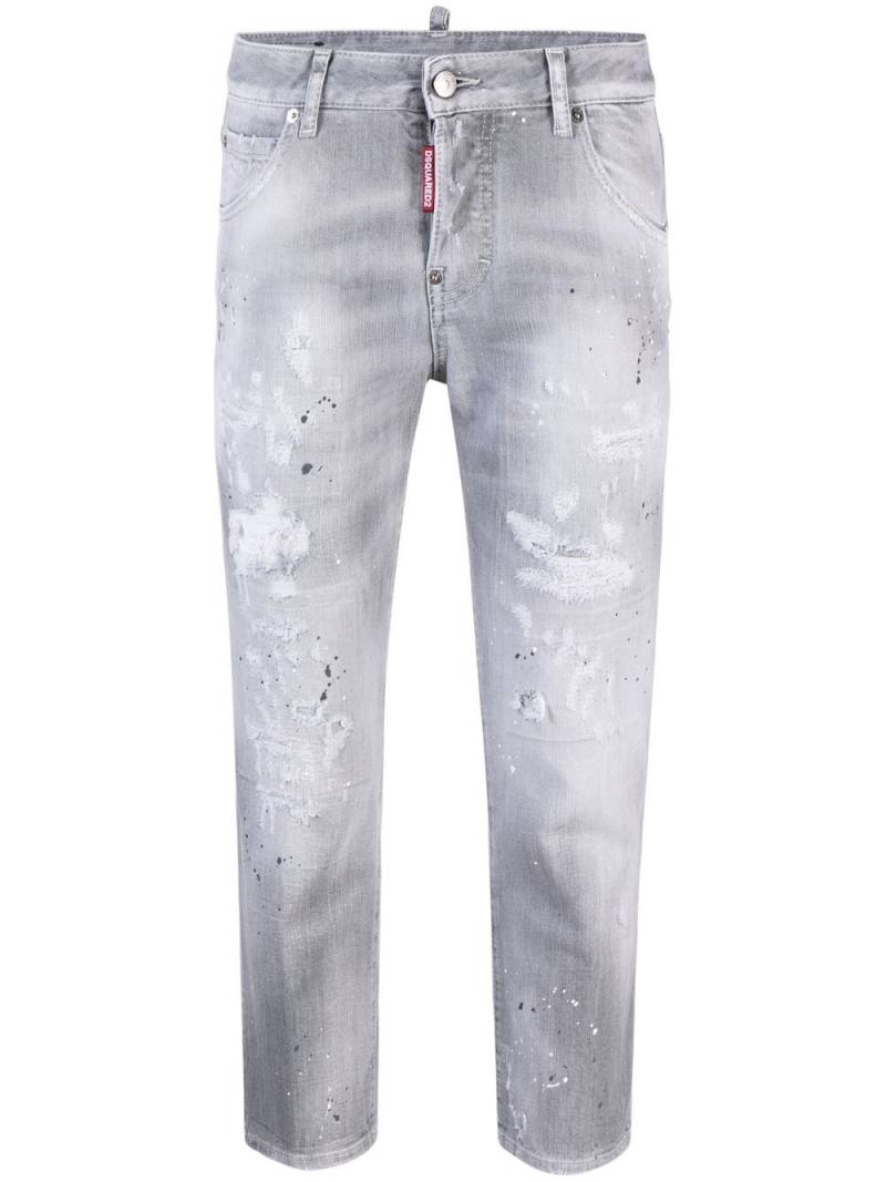Dsquared2 distressed low-rise cropped jeans - Grey von Dsquared2