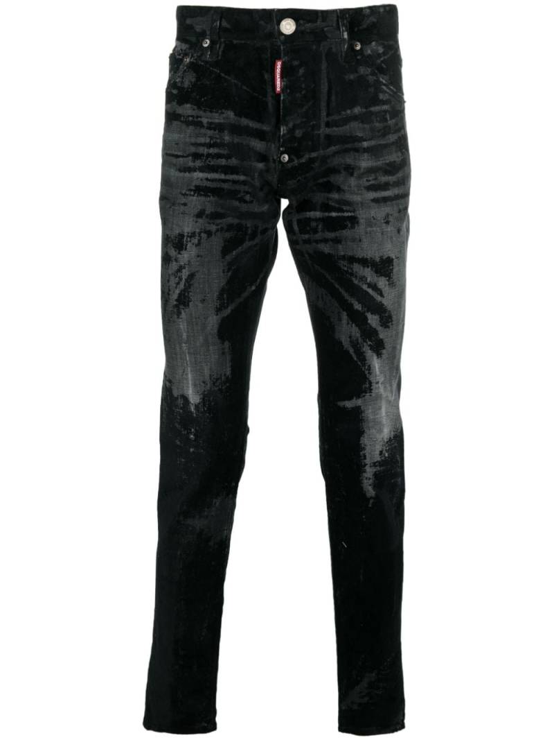Dsquared2 distressed mid-rise skinny jeans - Black von Dsquared2