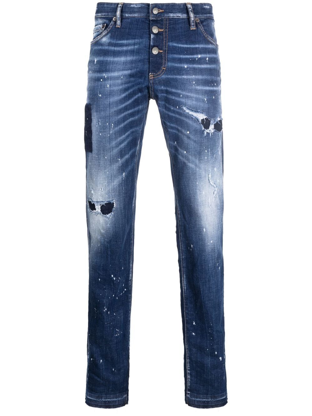 Dsquared2 distressed paint splattered jeans - Blue von Dsquared2