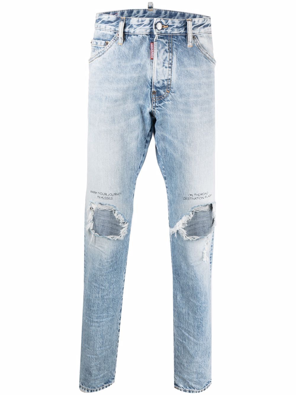 Dsquared2 distressed straight-leg jeans - Blue von Dsquared2