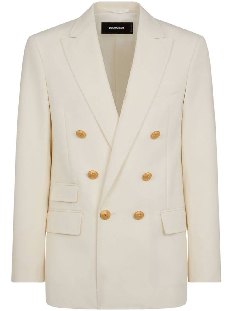 Dsquared2 double-breasted virgin wool-blend blazer - Neutrals von Dsquared2