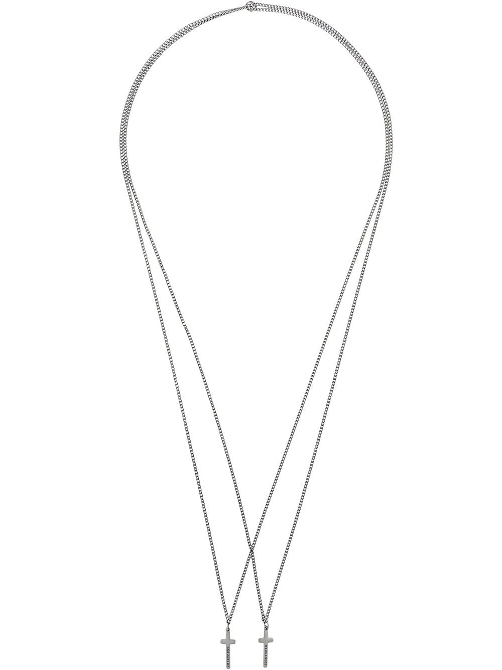 Dsquared2 double cross necklace - Metallic von Dsquared2