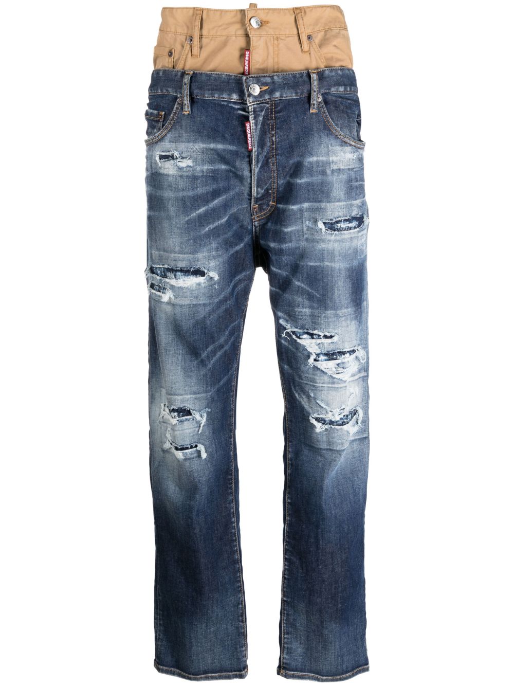 Dsquared2 double-waist distressed jeans - Blue von Dsquared2