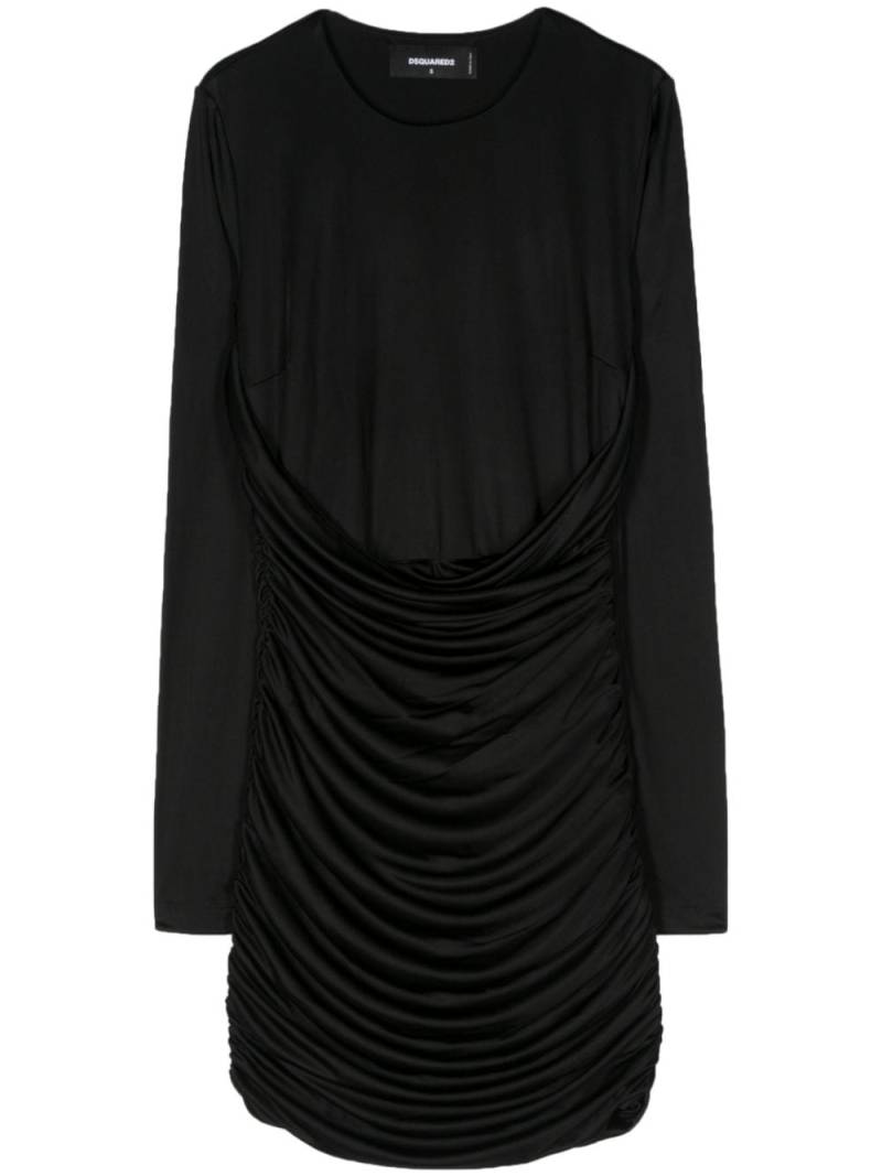 Dsquared2 draped longsleeved mini dress - Black von Dsquared2