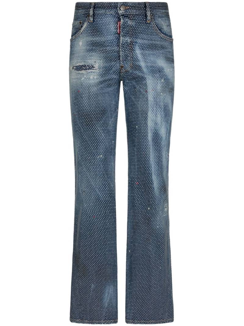 Dsquared2 embellished low-rise straight-leg jeans - Blue von Dsquared2
