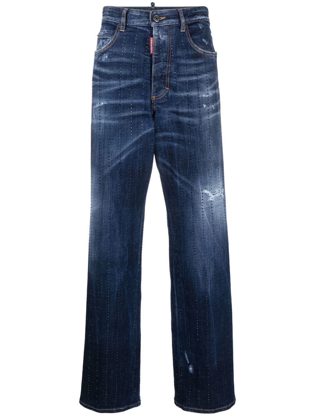 Dsquared2 embellished straight-leg jeans - Blue von Dsquared2