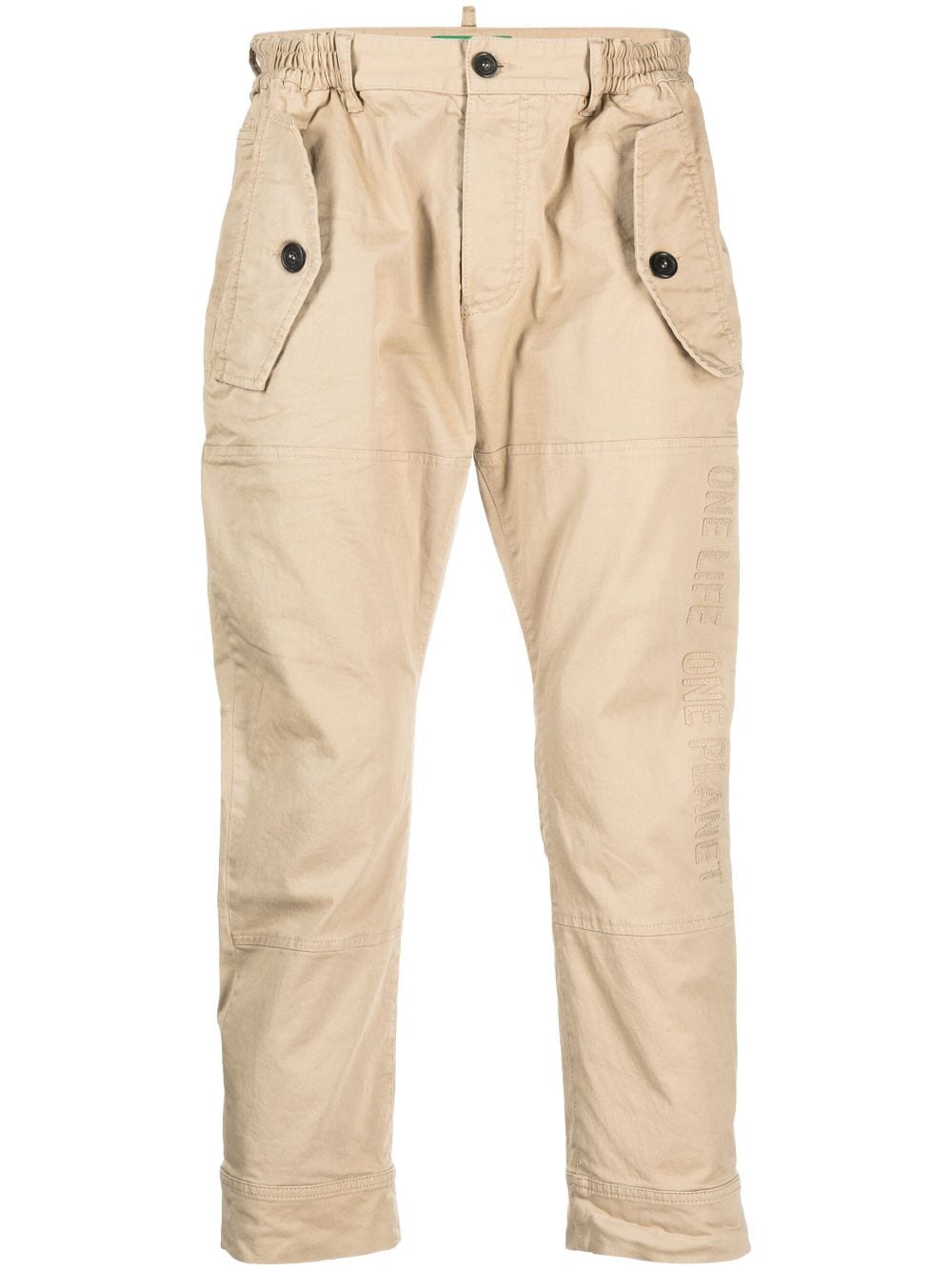 Dsquared2 embroidered-logo cropped trousers - Neutrals von Dsquared2