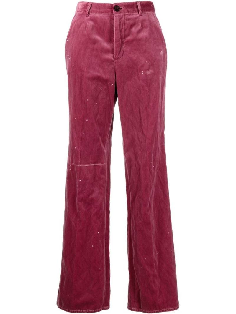 Dsquared2 embroidered-logo velvet trousers - Pink von Dsquared2
