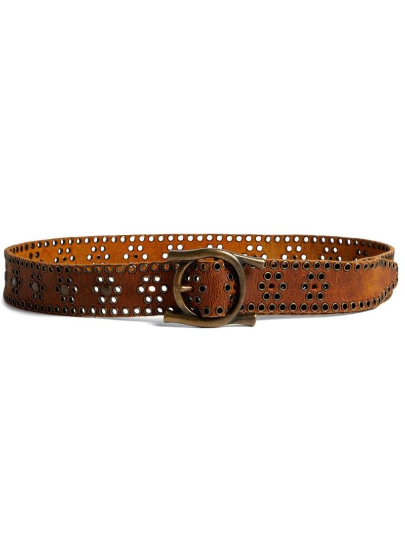 Dsquared2 eyelet-embellished leather belt - Brown von Dsquared2