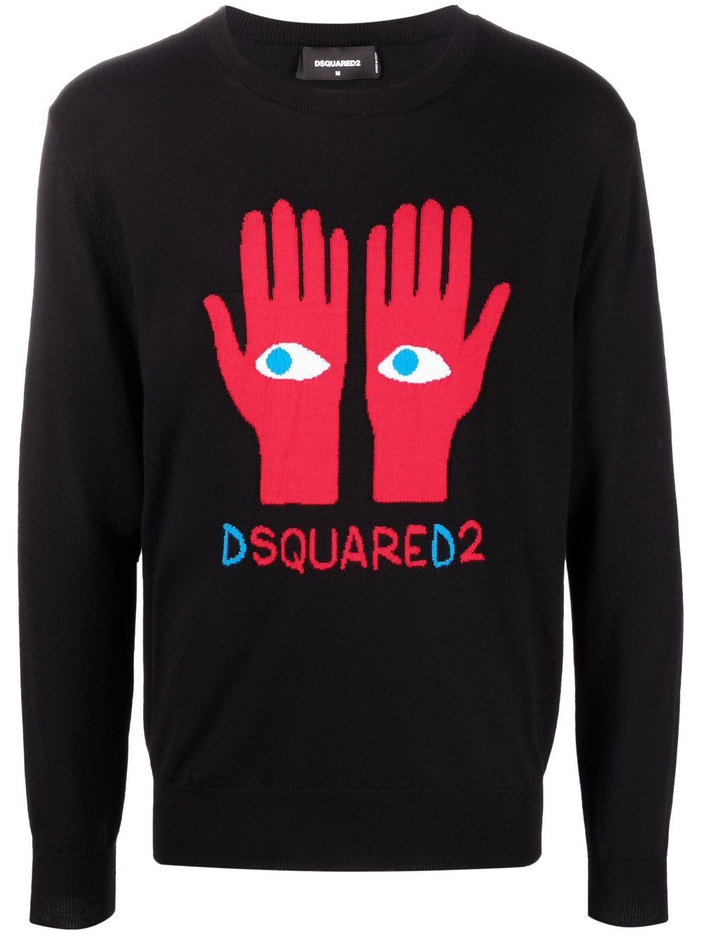Dsquared2 eyes on hands knitted jumper - Black von Dsquared2