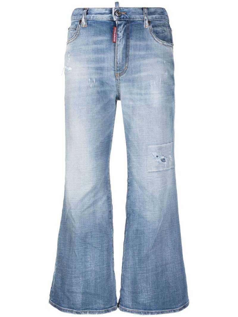 Dsquared2 faded-effect flared trousers - Blue von Dsquared2