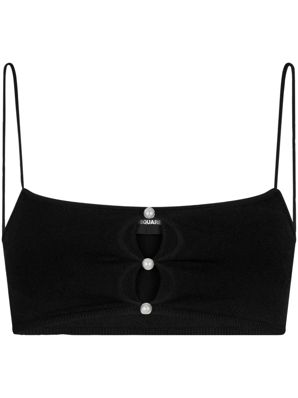 Dsquared2 fine-knit cutout crop top - Black von Dsquared2