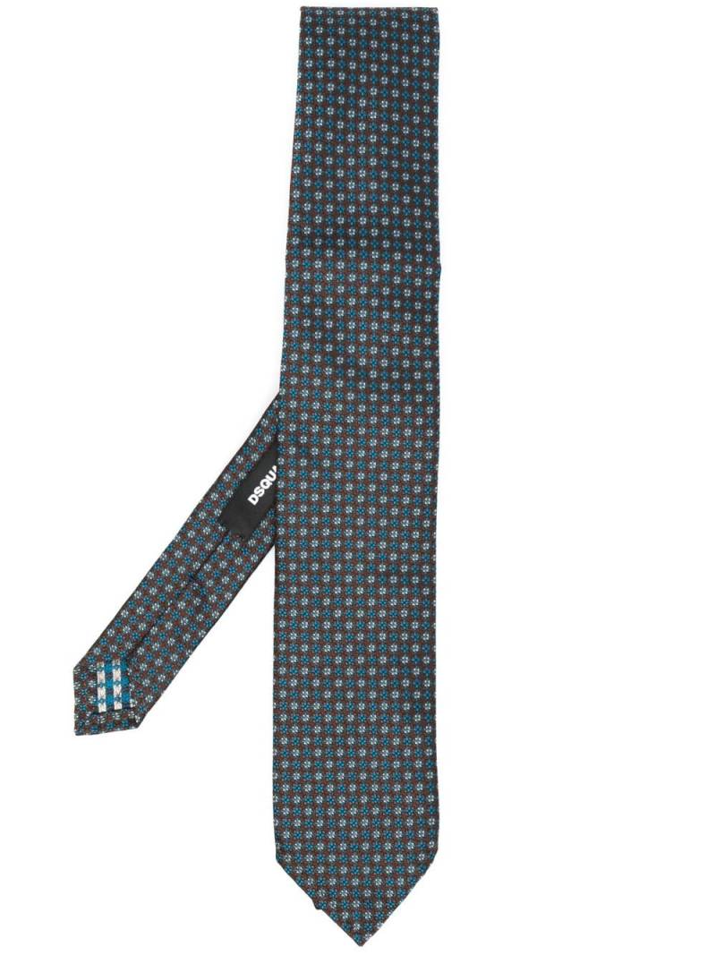 Dsquared2 floral-embroidery silk tie - Brown von Dsquared2