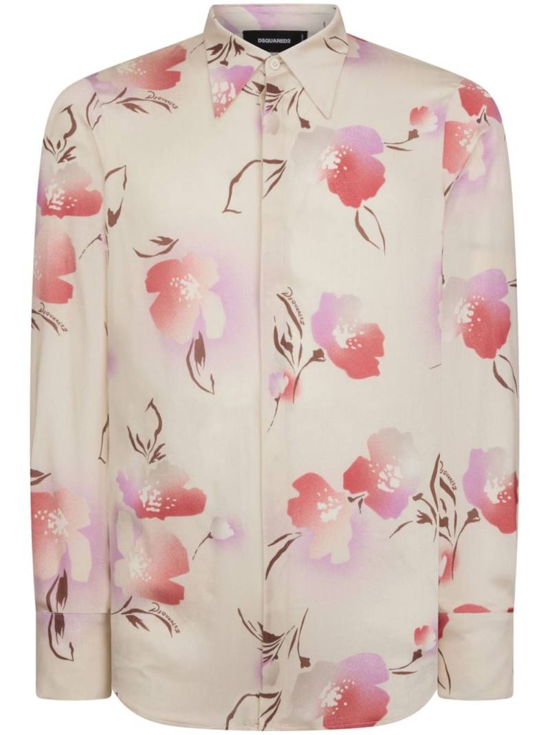 Dsquared2 floral-print challis shirt - Neutrals von Dsquared2