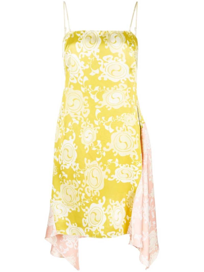 Dsquared2 floral-print draped dress - Yellow von Dsquared2