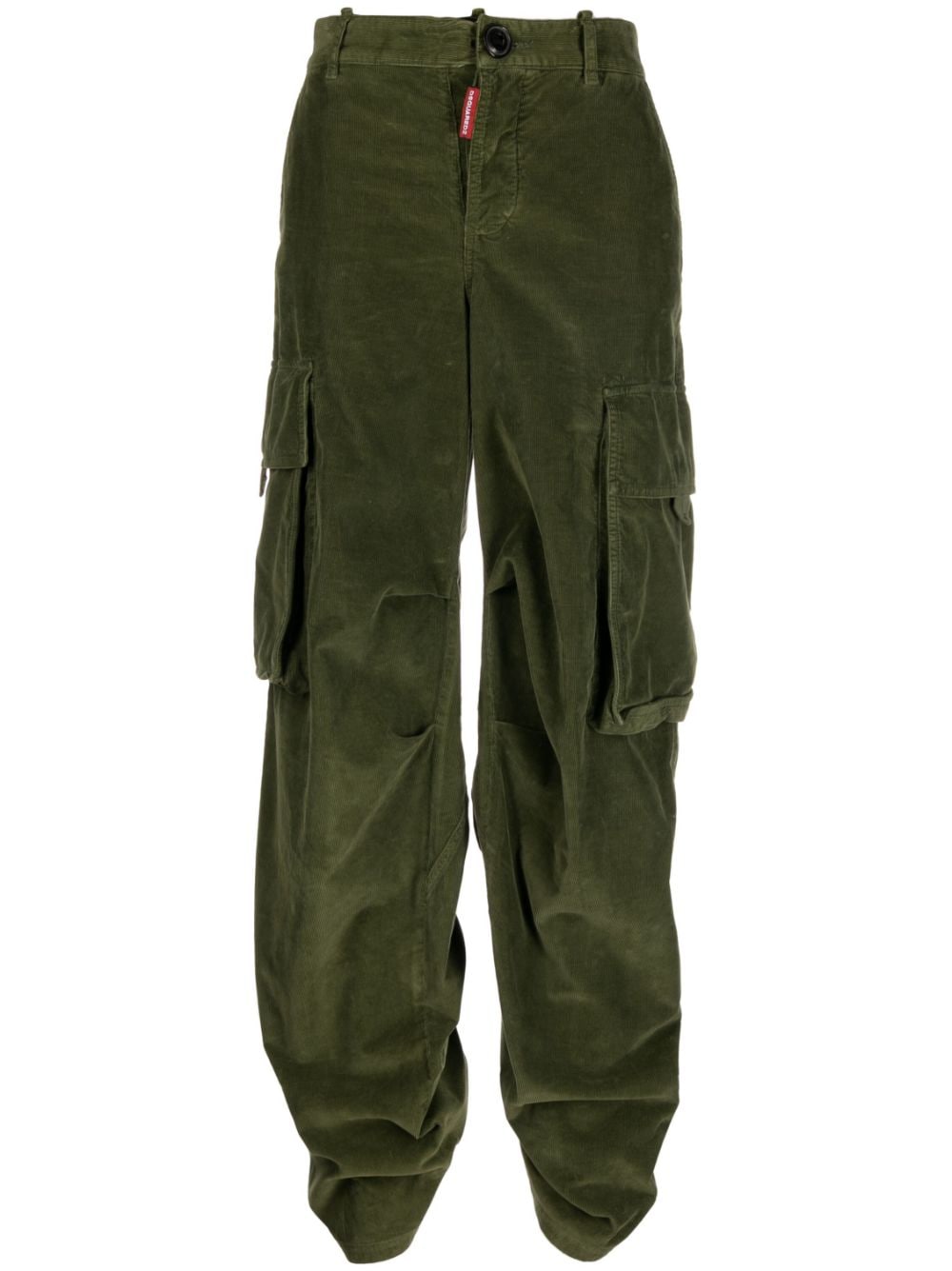 Dsquared2 gathered-detail corduroy trousers - Green von Dsquared2
