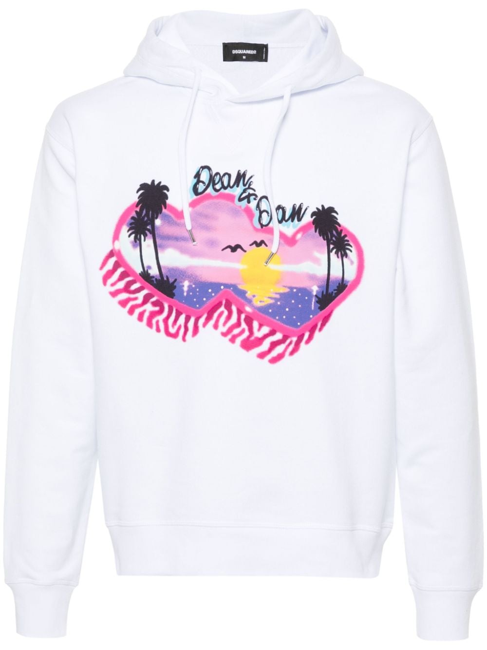 Dsquared2 graphic-print cotton hoodie - White von Dsquared2