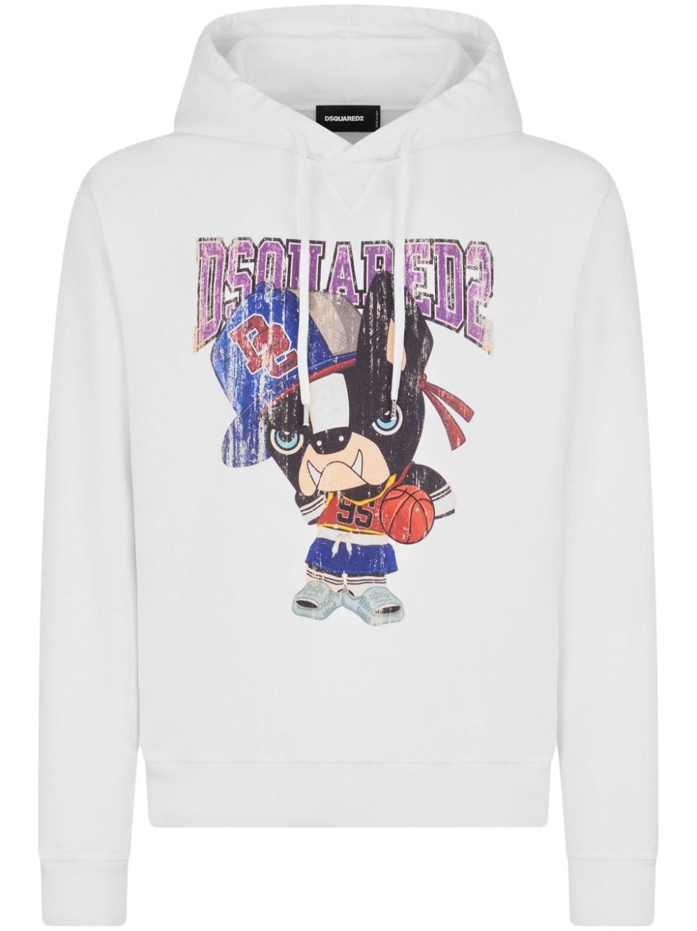 Dsquared2 graphic-print cotton hoodie - White von Dsquared2