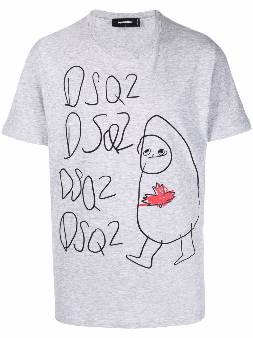 Dsquared2 graphic-print crewneck T-shirt - Grey von Dsquared2
