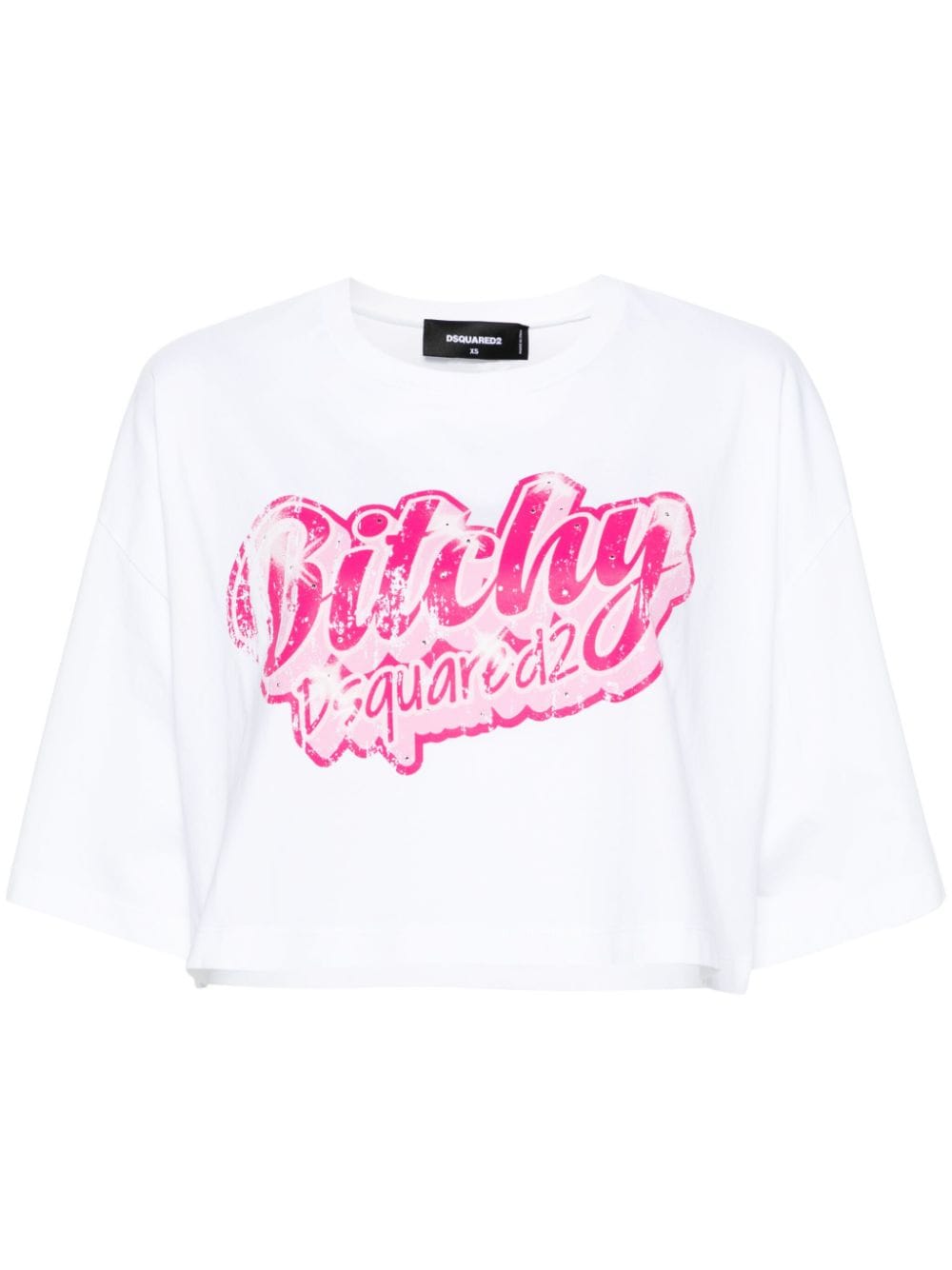 Dsquared2 graphic-print cropped T-shirt - White von Dsquared2