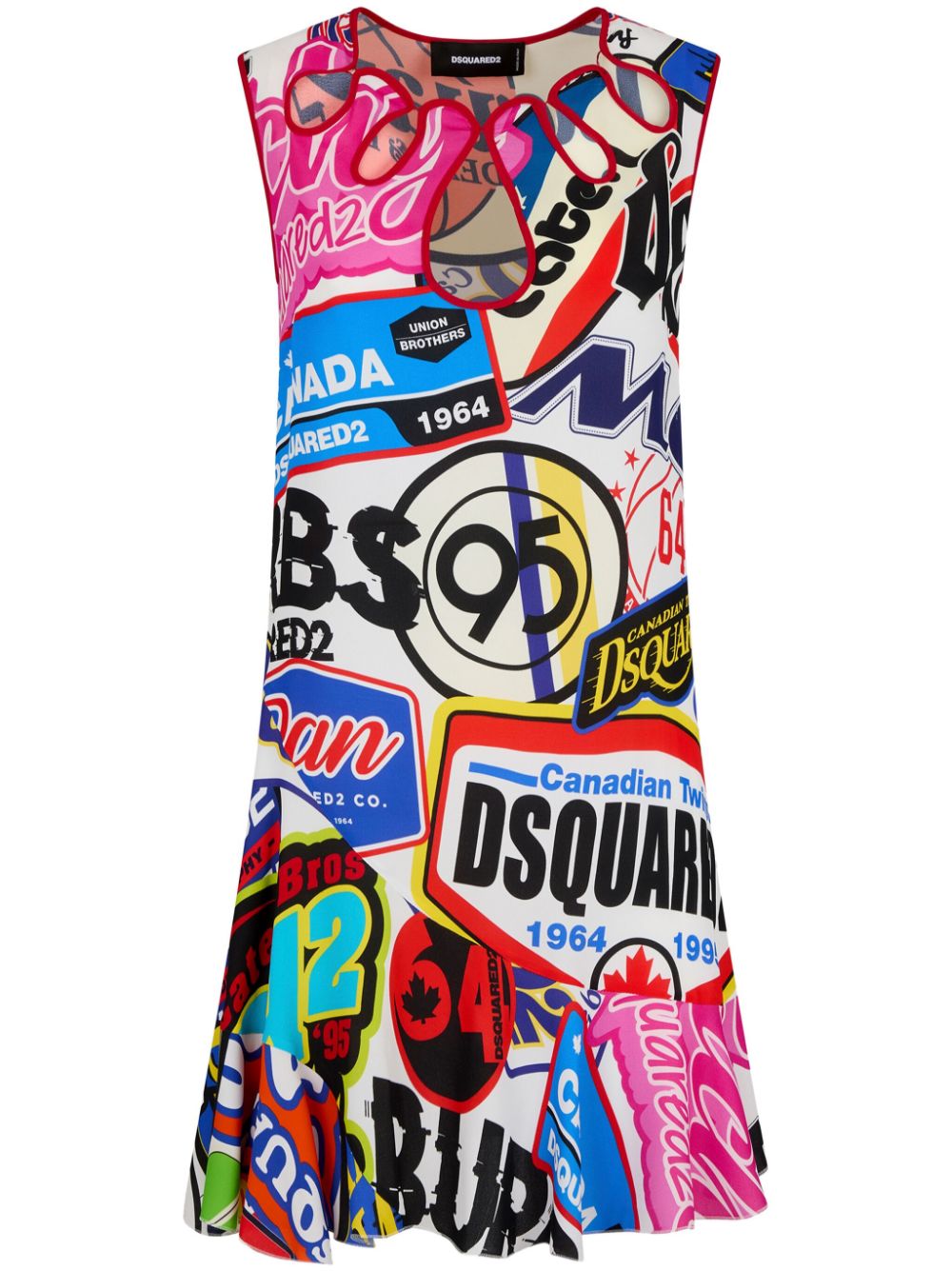 Dsquared2 graphic-print sleeveless minidress - Pink von Dsquared2