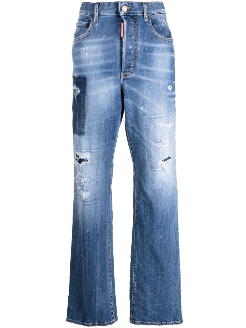 Dsquared2 high-waisted logo-patch jeans - Blue von Dsquared2