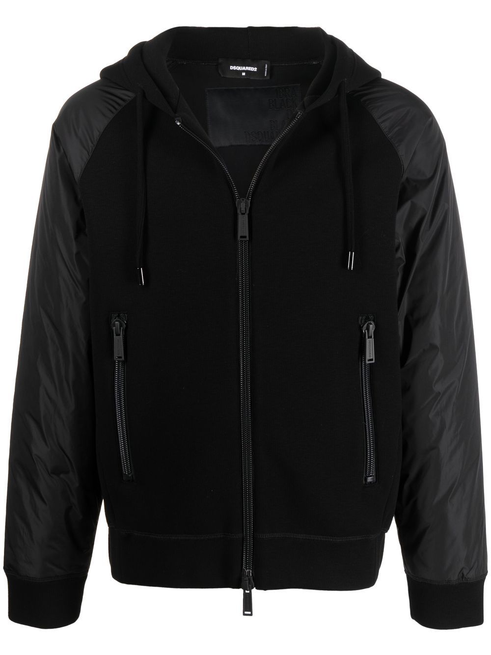 Dsquared2 hybrid zip-up hoodie - Black von Dsquared2