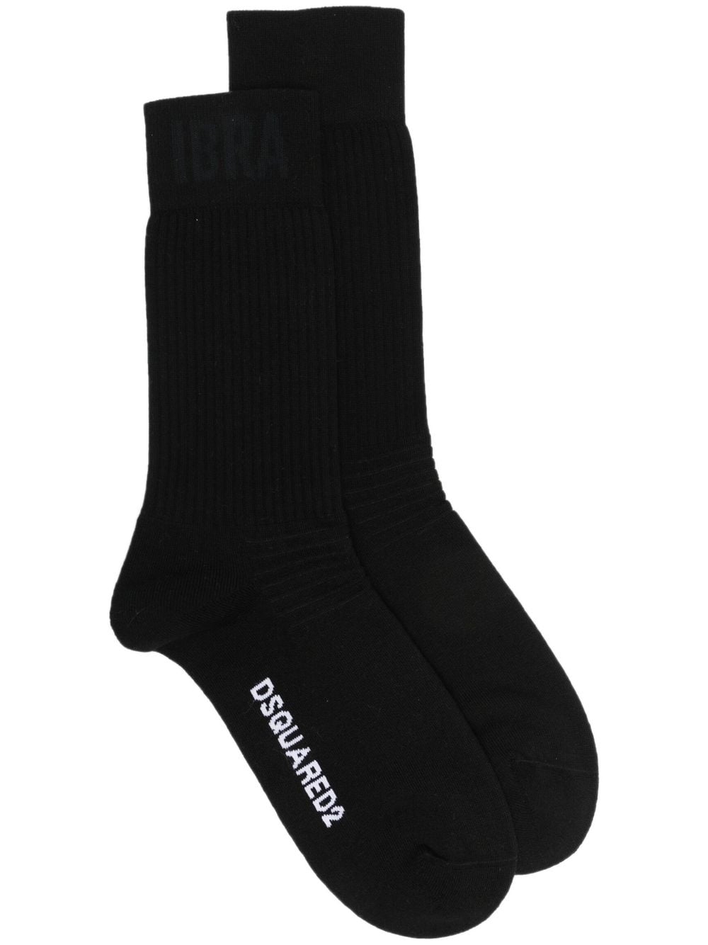 Dsquared2 intarsia-knit logo socks - Black von Dsquared2